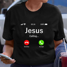 Camiseta de manga corta con mensaje de Jesús para mujer, camisa de manga corta, divertida, de fe, de Iglesia religiosa, Unisex 2024 - compra barato