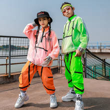 Ropa de noche de Hip Hop para niños y niñas, pantalones de Hip Hop fluorescentes, verde y naranja, disfraz de calle, B1228 2024 - compra barato