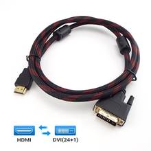 Cable HDMI de 1,5 M, compatible con DVI, 24 + 1 Pines, adaptador para LCD, DVD, HDTV, 1080P, 3D, DVI a Cable de alta velocidad 2024 - compra barato