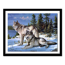 diamant painting Diamond Painting Cross Stitch Animal Full Square Diamond Embroidery Wolf Needlework diamond  round 2024 - buy cheap