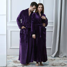 Schlafanzug purple Sleepwear Lounges Couple Fall Winter Bathrobes  Men Homewear pyjamas Warm Long Sleeve autumn men long robe 2024 - buy cheap