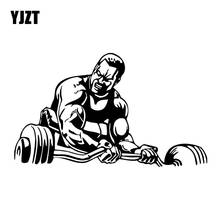 YJZT-pegatinas de diseño de culturismo deportivo para hombre, pegatinas de vinilo para Fitness, culturismo, color negro y plateado, 17,8 CM X 10,2 CM, C31-0075 2024 - compra barato