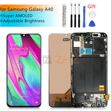 Montaje de digitalizador de pantalla táctil para Samsung A40 A405, LCD con Marco, piezas de reparación, Super AMOLED, 2019 2024 - compra barato