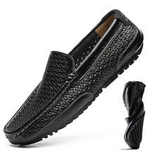 2020 Summer Men Shoes Casual Luxury Brand Genuine Leather Mens Loafers Moccasins Italian Breathable Slip on Boat Shoes Mazefeng 2024 - buy cheap