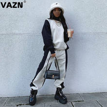 VAZN 2020 Winter High-end Patchwork Nature Free Casual Young Daily Full Sleeve Long Pants Tracksuits Slim Women 2 Piece Set 2024 - buy cheap