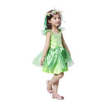 Girls Children's Day Princess Field Green Dress Cute Elf Costume For Kids Halloween Carnival Party Dress 2024 - buy cheap