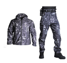 Jaqueta tática masculina, à prova d'água, militar, camuflada, de pele de tubarão, com calça 2024 - compre barato