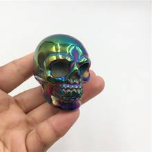 Titanio Arco Iris aura cuarzo fluorita cráneo Cristal tallado a mano curación 1pc 2024 - compra barato