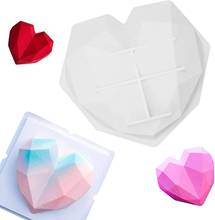 Molde de silicona con forma de corazón para hornear, utensilio de cocina, geométrico, blanco 2024 - compra barato