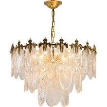 American retro all copper chandelier light luxury atmosphere handmade glass living room dining room bedroom villa lamps 2024 - buy cheap