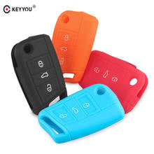 KEYYOU  Silicone Key Fob Case For Volkswagen VW Skoda Superb Magotan Passat B8 A7 Golf Polo Remote Portect Case Car Keychain 2024 - buy cheap