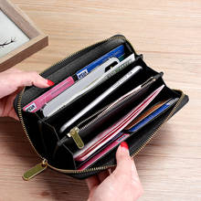 Ladies genuine leather purse Women Long Wallet Portable Clutch Bag 2020 New Purse Phone Card Holder Bag Wallet 2024 - buy cheap