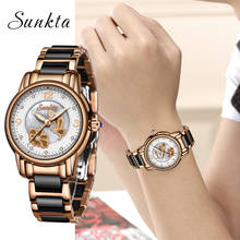 SUNKTA Quartz Watches Women Fashion Waterproof Watch Top Brand Luxury Ladys Ceramics Stainless Steel Women Watch Relogio Feminin 2024 - buy cheap