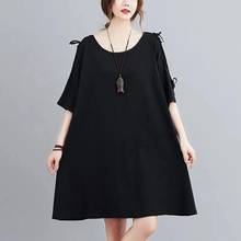 size 8XL 150KG Summer Black Dress O Neck Short Sleeve Dress Strapless Ladies Dresses Plus Size Women Clothing 2024 - buy cheap