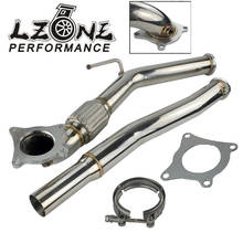 LZONE RACING-выхлопная турбо-труба для 06-09 VW GOLF GTI JETTA AUDI A3 2,0 T FSI Turbo Downpipe Performance MKV JR6121 2024 - купить недорого