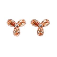 Bettyue New Fashion Trend Three Adorable Leaves Pure And Fresh Stud Earring Multiple Color Choice Tiny Charming Gift In Banquet 2024 - buy cheap