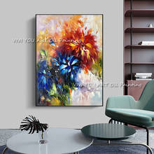 High quality professional artist Handmade Beautiful Color flower Abstract Oil Painting home Decoration Abstract Canvas Painting 2024 - buy cheap