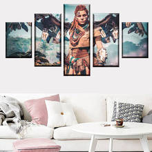 Jogo "horizonte zero dawn" poster 5 painel modular pintura em tela parede artista decoração para casa impressão hd 2024 - compre barato