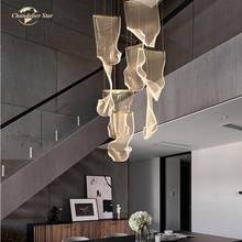 Luxury LED Chandelies Lighting Nordic Aluminum Acrylic Pendant Hanging Lamps Bedroom Living Room Big Staircase Lights Lustre 2024 - buy cheap