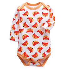 Macacão para meninos recém-nascidos e meninas manga longa bonito impressão algodão moda macacão 3-24 meses roupas de bebê 2024 - compre barato