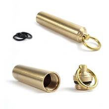 Pill Box Case Bottle Holder Brass Waterproof Container Keychain Medicine Capsule 2024 - buy cheap