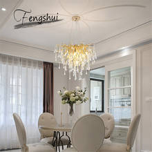 Candelabro LED moderno de lujo, iluminación de cristal dorado para LOFT, Villa, sala de estar, Hotel, decoración artística 2024 - compra barato