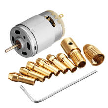 Promotion! 1Pc Dc 12V 500Ma Mirco Motor With 6Pcs 0.5-3.2Mm Drill Collet Electric Pcb Tool Set 2024 - buy cheap