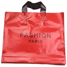 High-density Polythylene Eco-friendly 10pcs/lot 29*35cm Red Luxury Fashion Paris Gift Bags With Handles Large Plastic Packaging 2024 - buy cheap