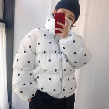 Alien Kitty 2021 Winter New Women Cotton Coat Loose Polka Dot Sweet Female Office Lady Outwear Warm Pocket Elegant  Jacket 2024 - buy cheap