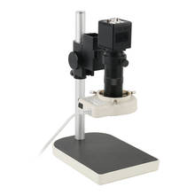 Microscópio eletrônico industrial com saída vga, lente zoom de 100x, 56 leds, anel de luz para solda em pcb, reparo de relógio 2024 - compre barato