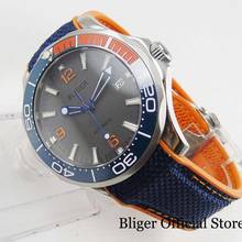 BLIGER-Reloj de pulsera para hombre, pulsera de cristal de zafiro de 41mm, Color plateado, movimiento MIYOTA, correa de goma con bisel de cerámica 2024 - compra barato