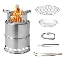 Outdoor Camping Folding Firewood Stove Alcohol Stove Portable Picnic Cookware Sets Barbecue Stove Camping Stainless Steel Stove 2024 - buy cheap