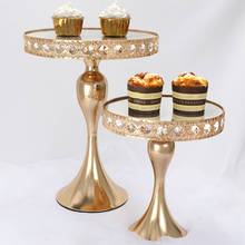 1pcs Gold/silver Color  mirror cake Tray  Cupcake Pan cake display table decorationr Crystal cake stand 2024 - buy cheap