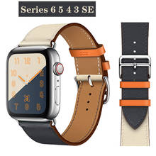 Leather strap for Apple watch band 44mm 40mm 38mm 42mm Single tour watchband bracelet iWatch series 5 4 3 6 se 7 41mm 45mm 2024 - buy cheap