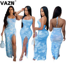 VAZN 2020 Hot Plus Size Sweet Soft Elastic Sexy Young Joker Halter Sleeveless Backless High Waist Women Thin Maxi Dress 2024 - buy cheap