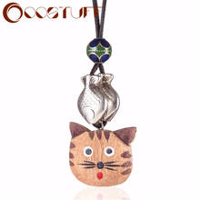 Woman Jewelry Statement necklaces & pendants Cute Cat & Fish Pendants Vintage Long Necklace Women Christmas Gift collares mujer 2024 - buy cheap