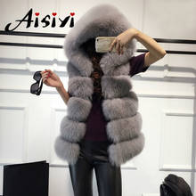 Sleeveless Faux Fur Vest women's Winter Casual long coat Female Solid Fake Fox Fur Hooded Overcoats For women Fur Vest Femme 2024 - buy cheap