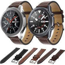Pulseira de relógio 20mm/22mm, pulseira de couro para samsung galaxy watch 3 41mm 45mm, gear s3 frontier 42/46mm, pulseira smartwatch 2024 - compre barato