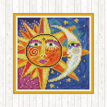 Китайские наборы для вышивки крестиком с изображением Солнца и Луны, Набор для вышивки DMC 14CT, рассчитан на Печатный холст 11CT, наборы для рукоделия 2024 - купить недорого