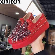 Rhinestone Shoes Women Casual Flats 2021 Women Shoes Studded Flats Brand Brand Woman Rivet Loafers Shoes Slip on Casual Flat 2024 - buy cheap
