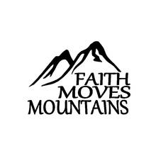 FAITH MOVES MOUNTAINS Car Sticker Vinyl Decal Jesus God Christian Holy Bible Black/Silver,14cm*10cm 2024 - buy cheap