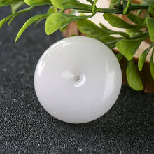 Smooth Flat Gem Stone Beads 23/26/30mm White Jad e Donut Round Pendant Fit Necklace Handmade DIY For Jewelry Components Making 2024 - buy cheap
