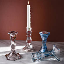 Suporte de vidro para velas, estilo nórdico, decoração de casa, multi cores, jarra de velas 2024 - compre barato