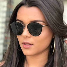2022 Luxury Round Sunglasses Women Brand Designer CatEye Retro Rimless Sunglass Mirror Sun Glasses Female 2018 zonnebril dames 2024 - buy cheap
