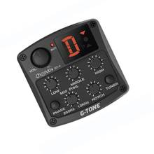 Cherub GT-4 Acoustic Guitar Pickup and Preamp 3-Band EQ Equalizer + Chromatic Tuner Mid Frequency Control Piezo Ceramic Pickup 2024 - buy cheap
