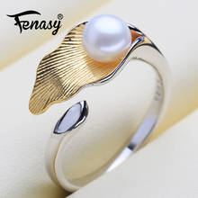 Женское Винтажное кольцо FENASY, розовое кольцо из стерлингового серебра 925 пробы с пресноводным жемчугом, ювелирные изделия 2024 - купить недорого