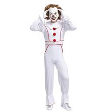 Костюм на Хэллоуин для взрослых мужчин Цирк Клоун фильм Стивен Кинг Косплей 2019 белые мужские страшные Клубные костюмы костюм для выступлений 2024 - купить недорого