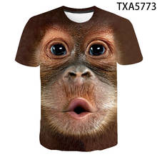 Camiseta con estampado 3D de orangután para hombre y mujer, ropa de calle informal de manga corta, a la moda para niño y niña, Tops geniales, novedad de verano 2024 - compra barato