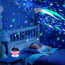 Lámpara giratoria de luz nocturna RGB para niños, proyector estrellado con USB y batería, luces decorativas para dormitorio, regalos de navidad 2024 - compra barato