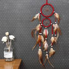 Multi-ring Boho Dreamcatcher Handmade Feather Dream Catcher Braided Wind Chimes Art For Room Decoration Wall Hanging Home Decor 2024 - buy cheap